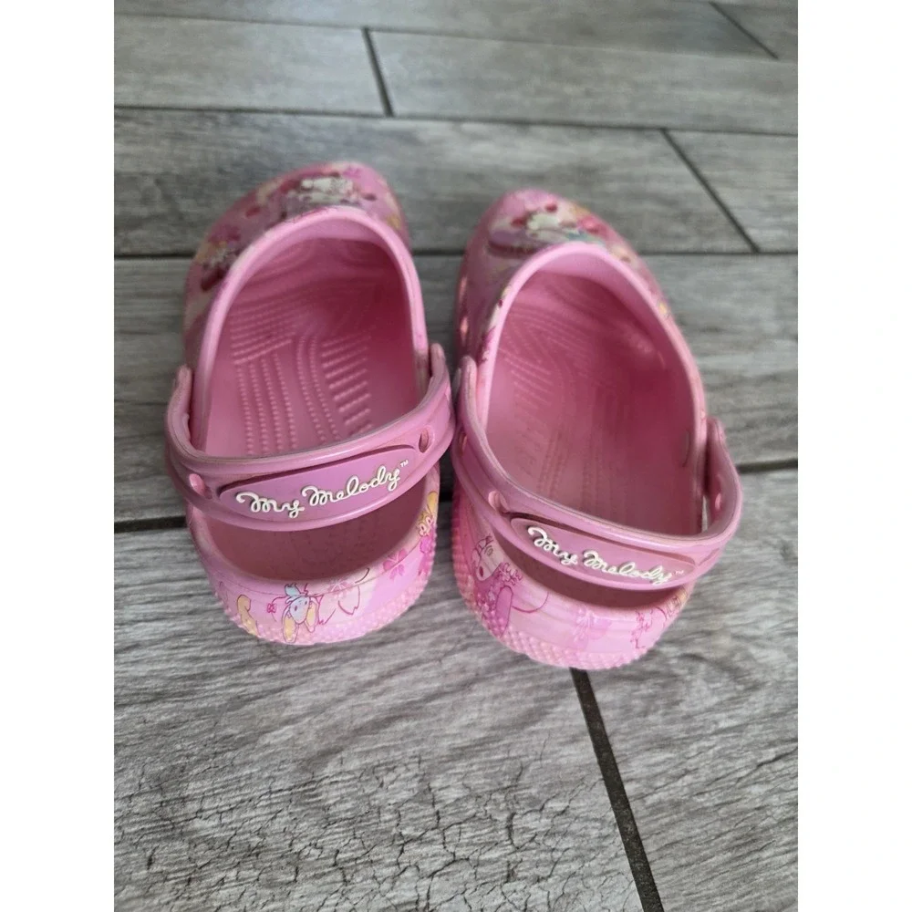 Crocs My Melody Pink Floral Clogs J1 Kids Sanrio Charm Shoes Cute Youth 2025